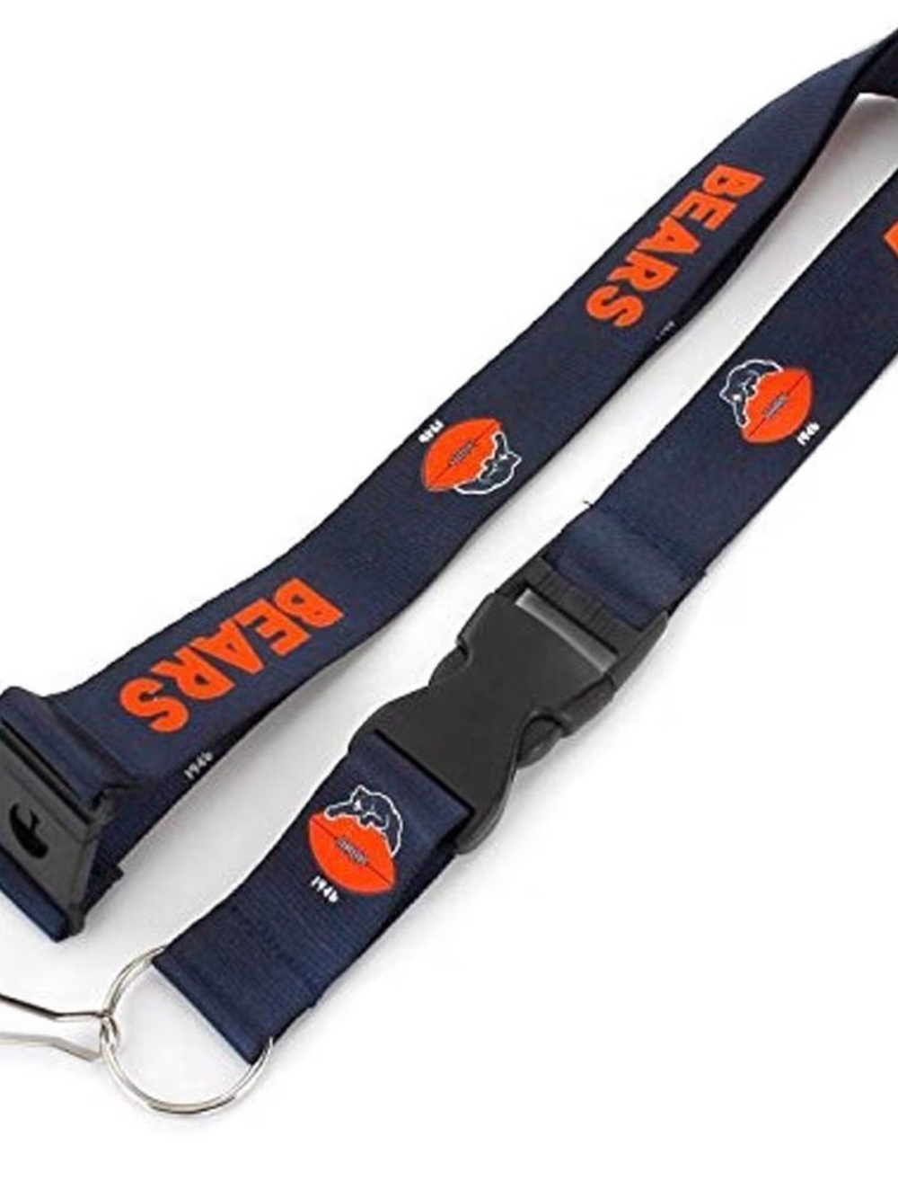Chicago Bears Navy and Orange Lanyard with Breakaway Clip